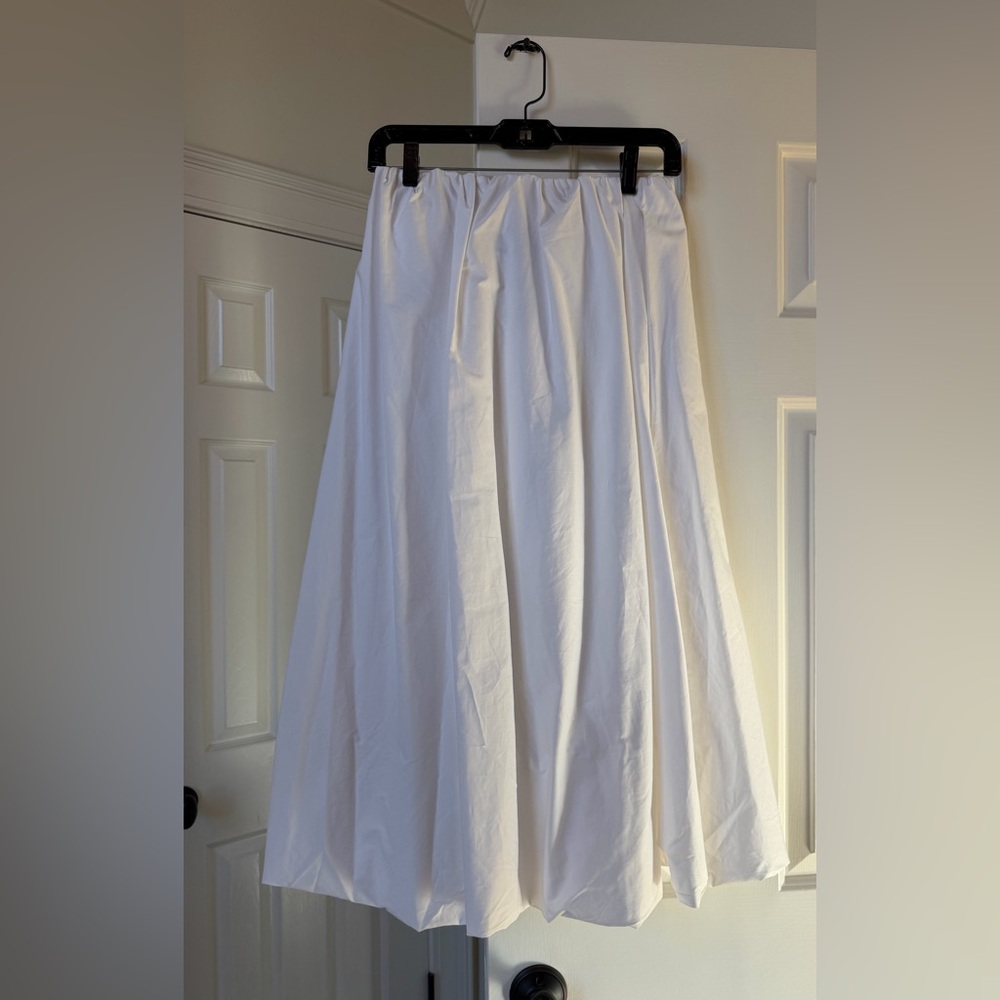 Zara Balloon Midi Skirt White New Without Tags - Picture 2 of 6